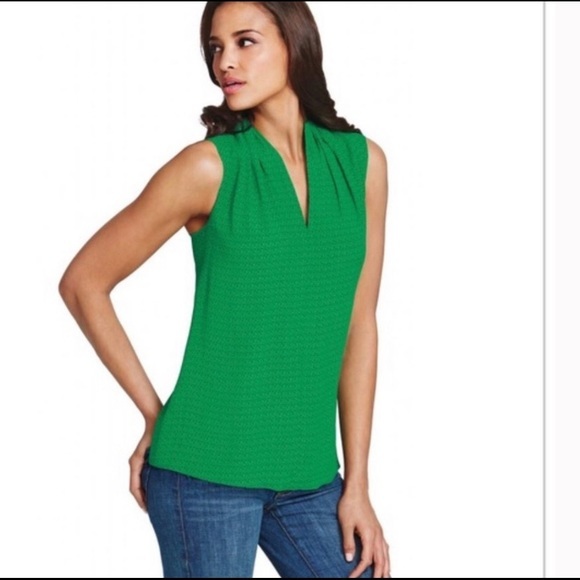 CAbi Emerald green popover top silk / viscose - Picture 1 of 9